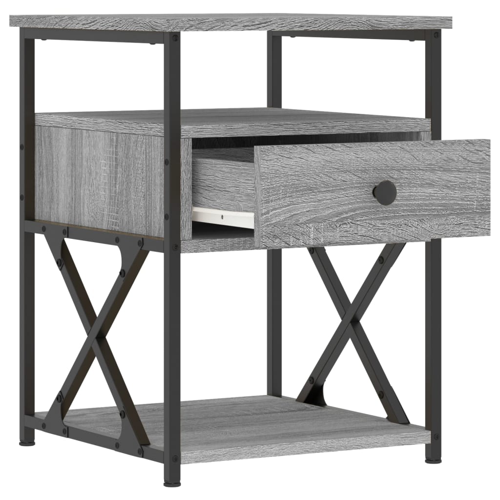 Κομοδίνο Γκρι Sonoma 40 x 42 x 55 εκ. από Επεξεργασμένο Ξύλο - Pakobazaar