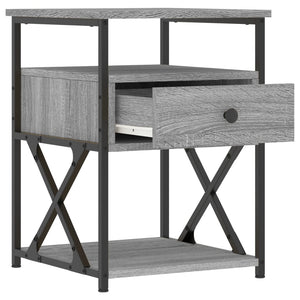 Κομοδίνο Γκρι Sonoma 40 x 42 x 55 εκ. από Επεξεργασμένο Ξύλο - Pakobazaar