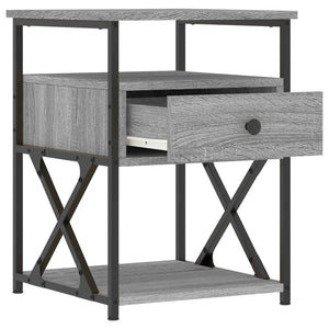 Κομοδίνα 2 τεμ. Γκρι Sonoma 40x42x55 εκ. από Επεξεργασμένο Ξύλο