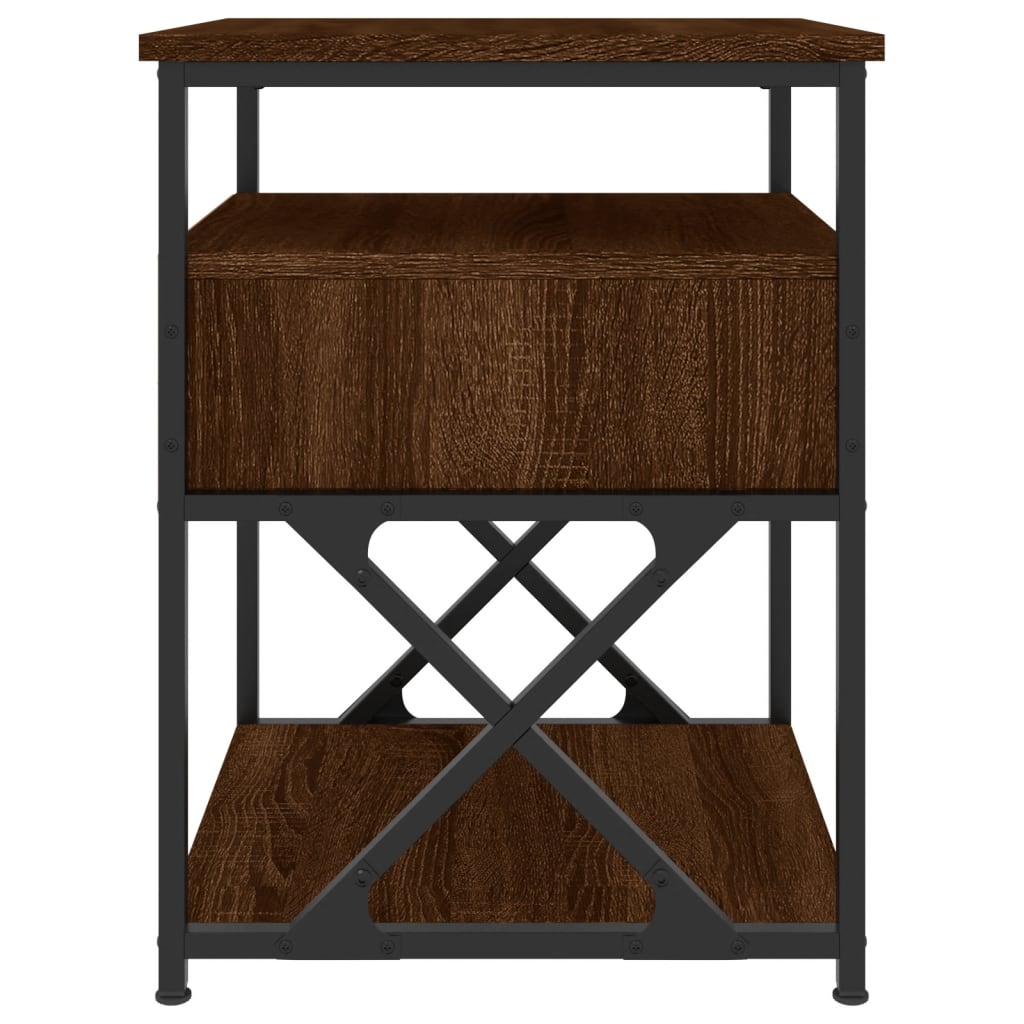 Κομοδίνα 2 τεμ. Καφέ Δρυς 40x42x55 εκ. από Επεξεργασμένο Ξύλο - Pakobazaar