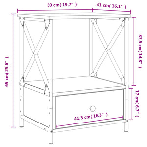 Κομοδίνο Sonoma Δρυς 50 x 41 x 65 εκ. από Επεξεργασμένο Ξύλο