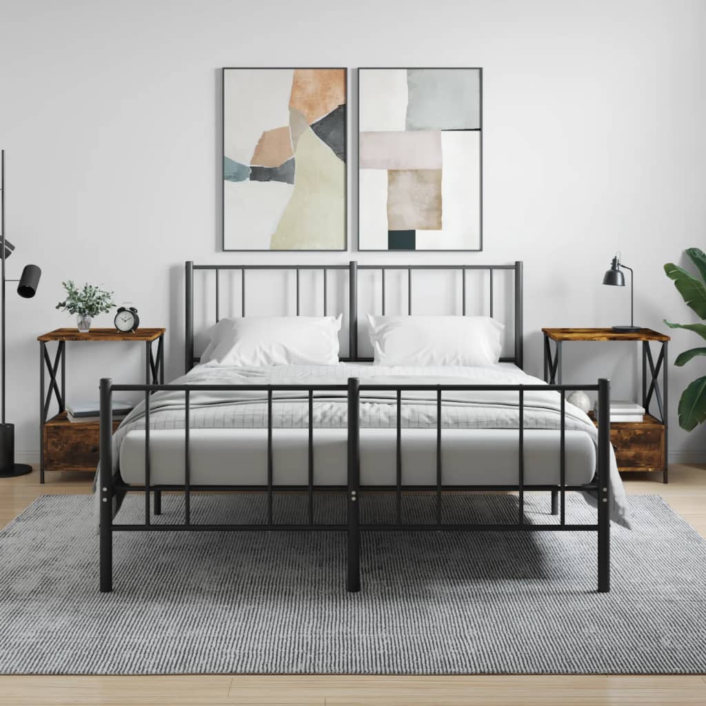 Κομοδίνα 2 τεμ Καπνιστή Δρυς 50x41x65 εκ. Επεξεργασμένο Ξύλο - Pakobazaar