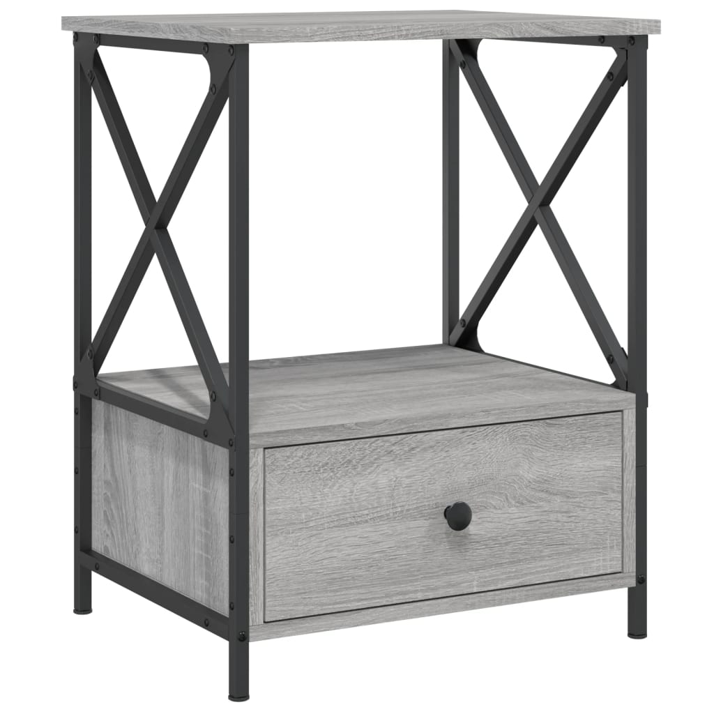 Κομοδίνο Γκρι Sonoma 50 x 41 x 65 εκ. από Επεξεργασμένο Ξύλο