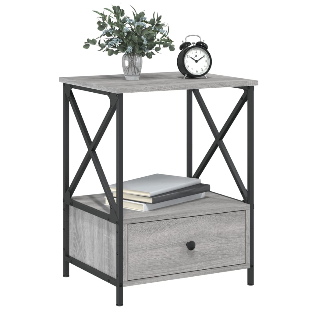 Κομοδίνο Γκρι Sonoma 50 x 41 x 65 εκ. από Επεξεργασμένο Ξύλο