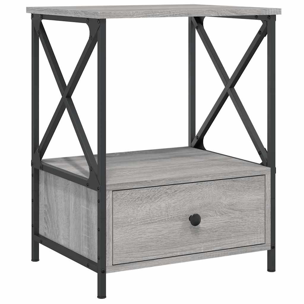 Κομοδίνα 2 τεμ Γκρι Sonoma 50x41x65 εκ. από Επεξεργασμένο Ξύλο