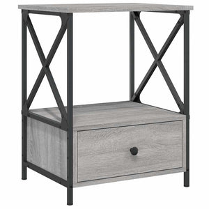 Κομοδίνα 2 τεμ Γκρι Sonoma 50x41x65 εκ. από Επεξεργασμένο Ξύλο