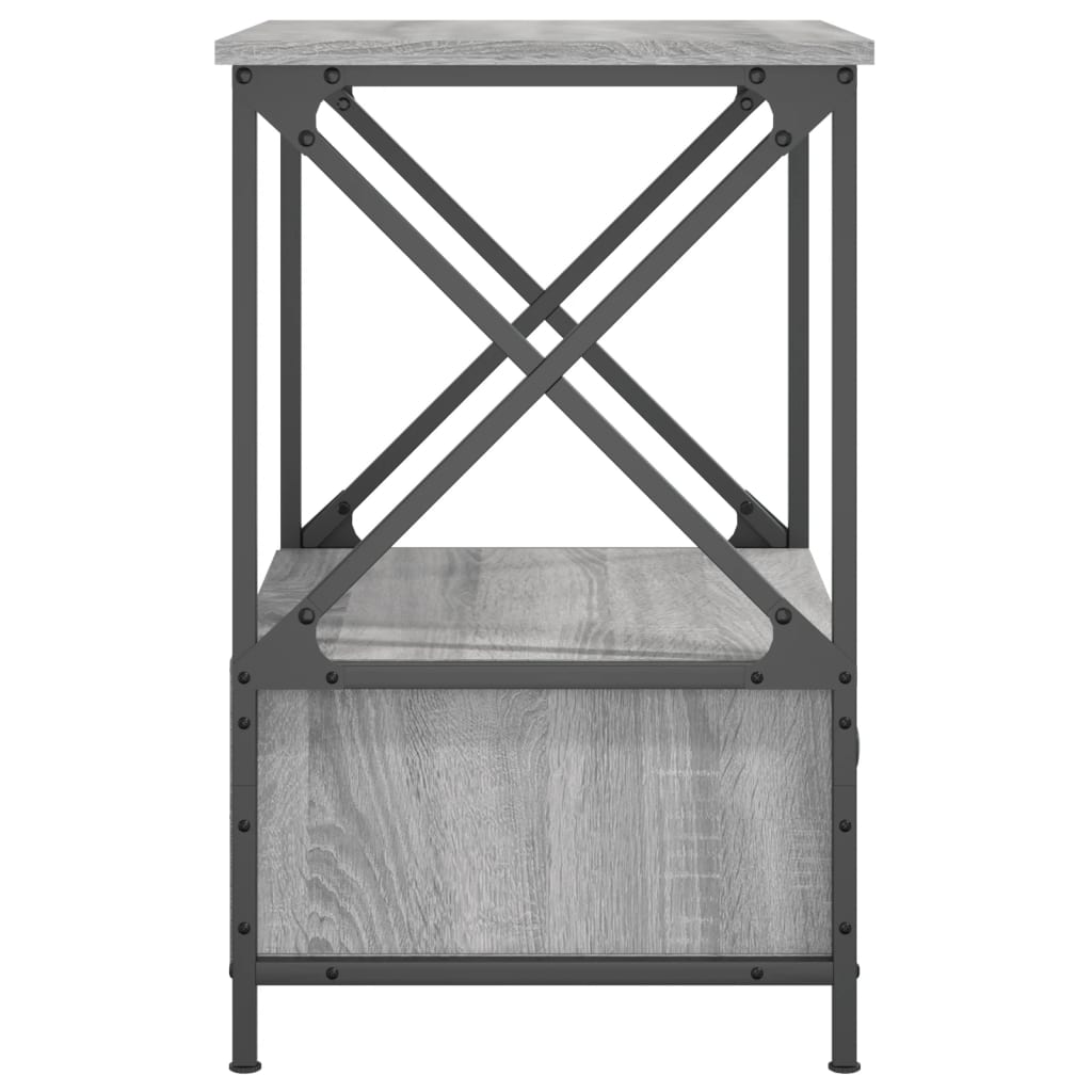 Κομοδίνα 2 τεμ Γκρι Sonoma 50x41x65 εκ. από Επεξεργασμένο Ξύλο