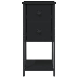 Κομοδίνα 2 Τεμ. Μαύρο 32 x 42 x 70 εκ. από Επεξεργασμένο Ξύλο