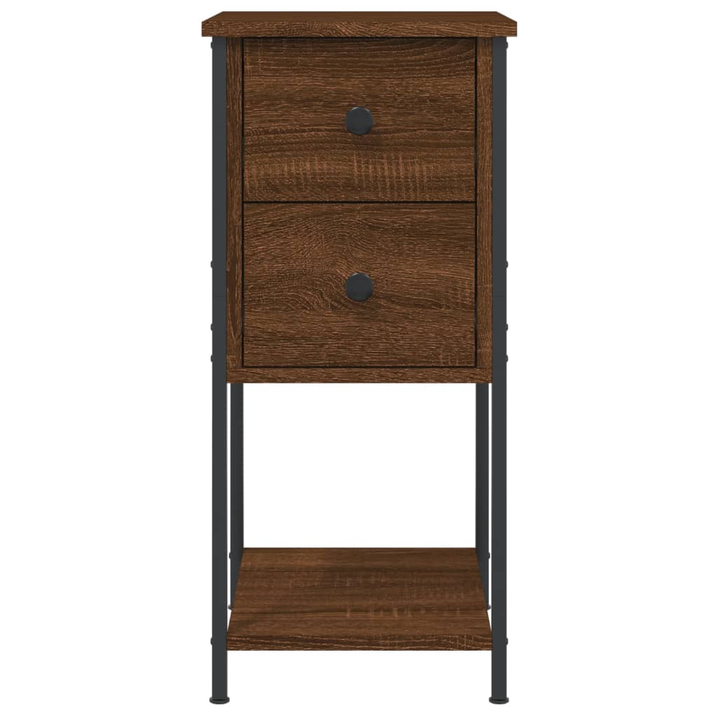 Κομοδίνα 2 Τεμ. Καφέ Δρυς 32x42x70 εκ. Επεξεργασμένο Ξύλο