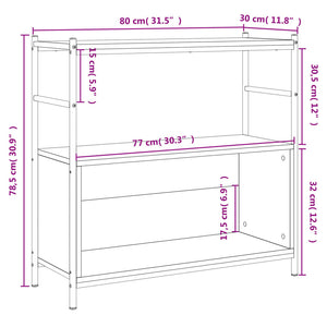 Βιβλιοθήκη Γκρι Sonoma 80x30x78,5 εκ. από Επεξεργασμένο Ξύλο