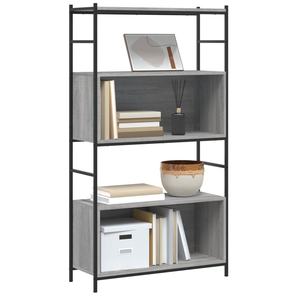 Βιβλιοθήκη Γκρι Sonoma 80x30x145,5 εκ. από Επεξεργασμένο Ξύλο