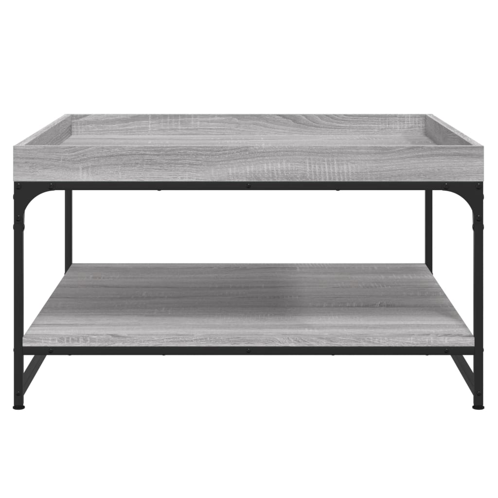 Τραπεζάκι Σαλονιού Γκρι Sonoma 80x80x45 εκ. Επεξ Ξύλο + Σίδηρος