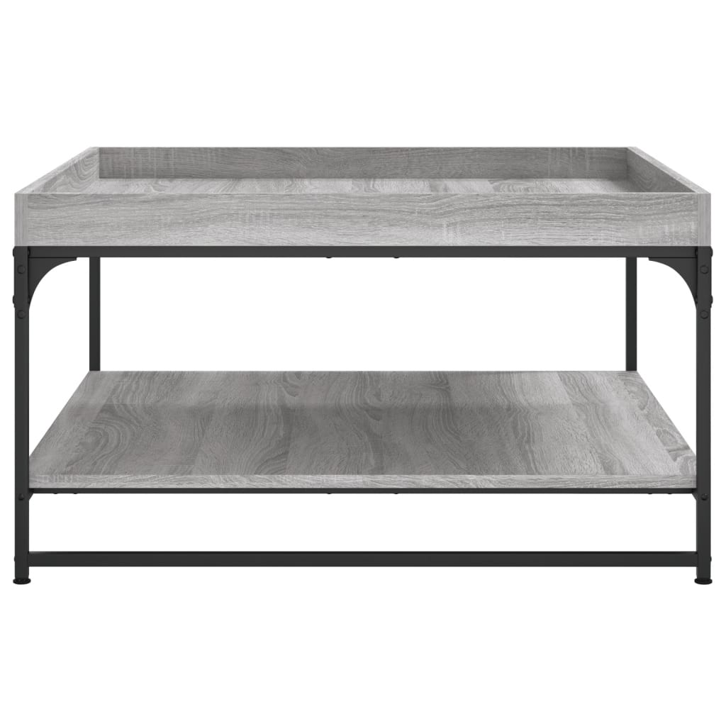 Τραπεζάκι Σαλονιού Γκρι Sonoma 80x80x45 εκ. Επεξ Ξύλο + Σίδηρος