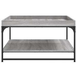 Τραπεζάκι Σαλονιού Γκρι Sonoma 80x80x45 εκ. Επεξ Ξύλο + Σίδηρος