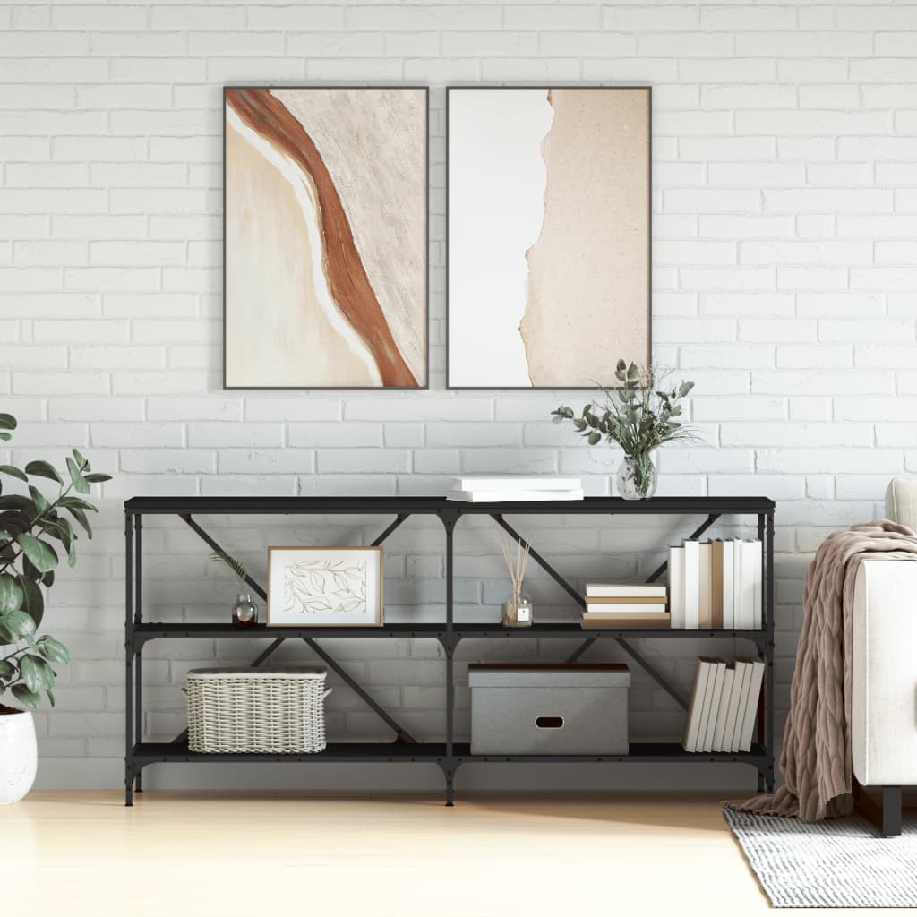 Τραπέζι Κονσόλα Μαύρο 160 x 30 x 75 εκ. Επεξεργ. Ξύλο/Σίδηρος