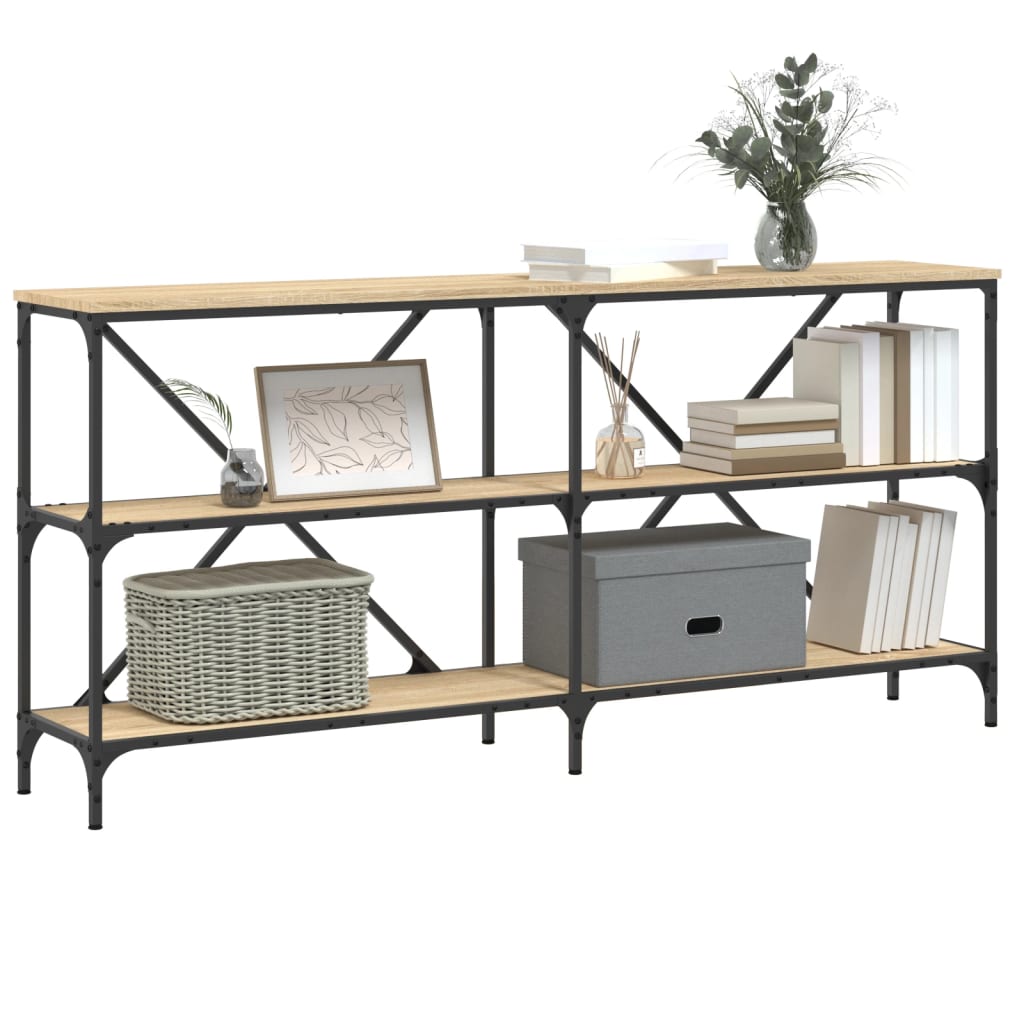 Τραπέζι Κονσόλα Sonoma Δρυς 160x30x75 εκ. Επεξ. Ξύλο/Σίδηρος - Pakobazaar