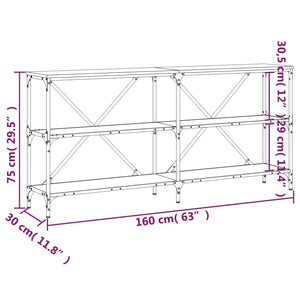 Τραπέζι Κονσόλα Sonoma Δρυς 160x30x75 εκ. Επεξ. Ξύλο/Σίδηρος - Pakobazaar