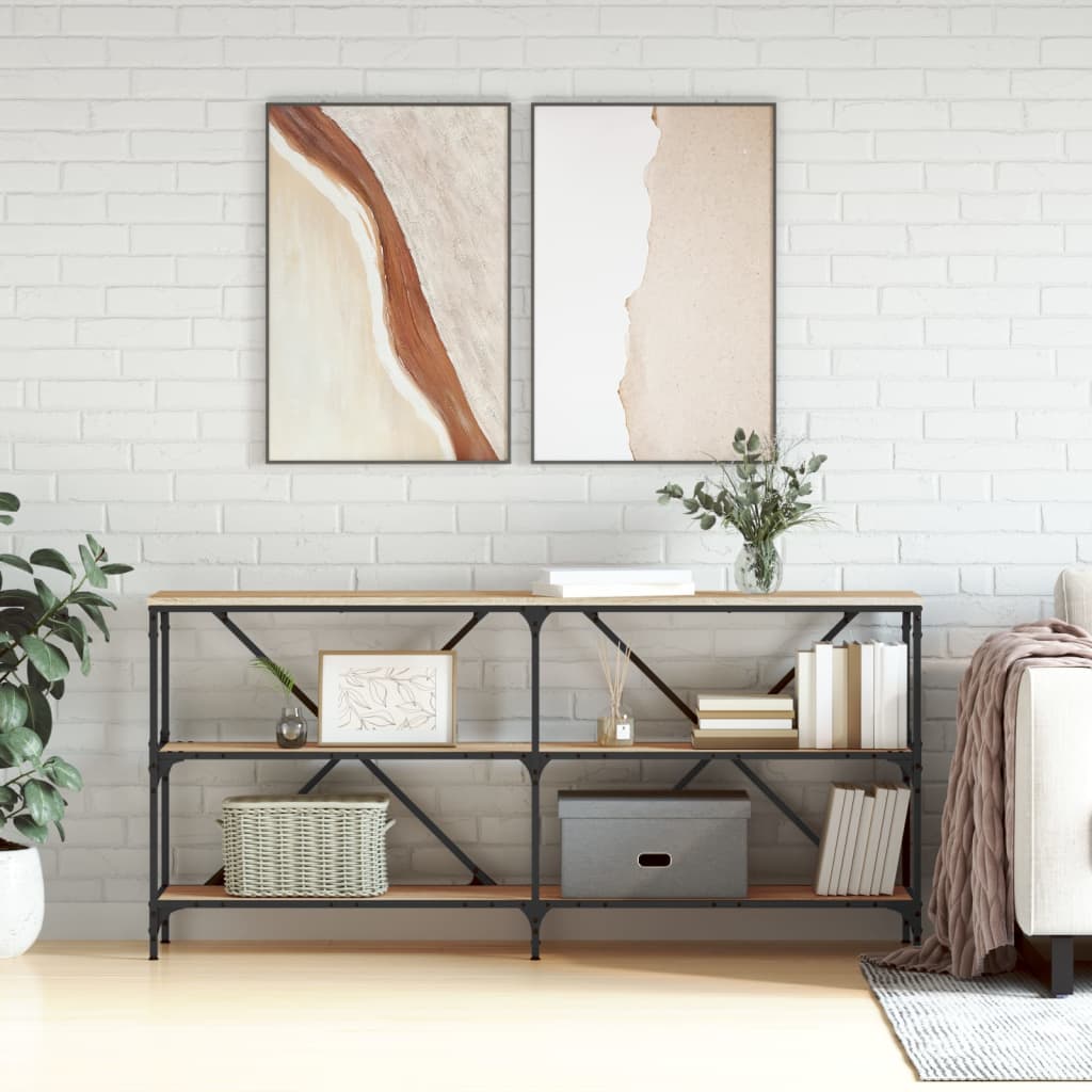 Τραπέζι Κονσόλα Sonoma Δρυς 160x30x75 εκ. Επεξ. Ξύλο/Σίδηρος - Pakobazaar