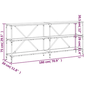 Τραπεζάκι Κονσόλα Sonoma Δρυς 180x30x75 εκ. Επεξ. Ξύλο/Σίδηρος - Pakobazaar