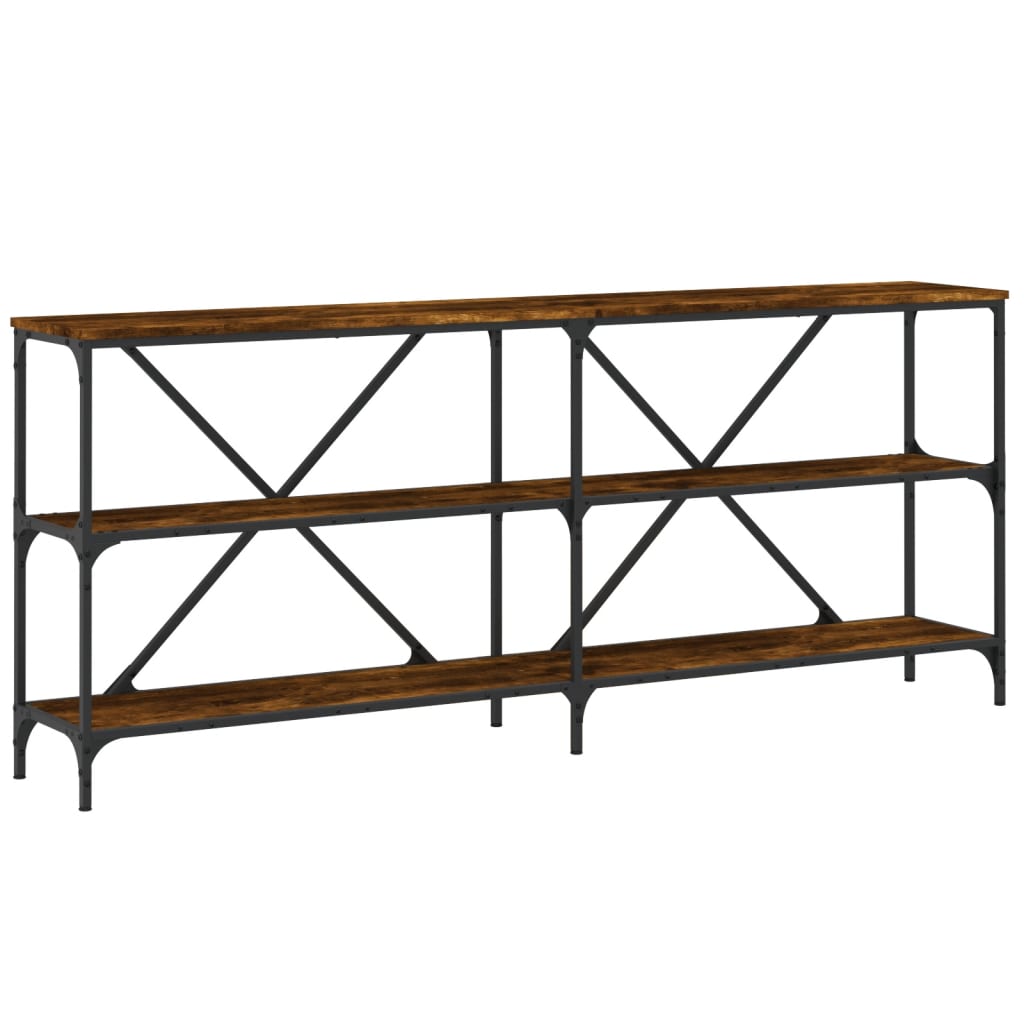 Τραπέζι Κονσόλα Καπνιστή Δρυς 180x30x75 εκ. Επεξ. Ξύλο/Σίδηρος - Pakobazaar