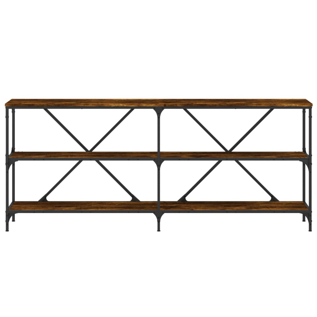 Τραπέζι Κονσόλα Καπνιστή Δρυς 180x30x75 εκ. Επεξ. Ξύλο/Σίδηρος - Pakobazaar