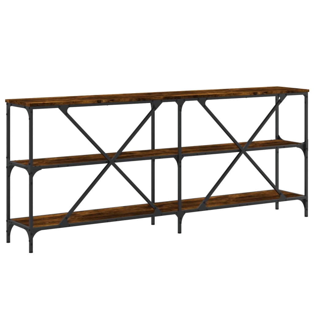 Τραπέζι Κονσόλα Καπνιστή Δρυς 180x30x75 εκ. Επεξ. Ξύλο/Σίδηρος - Pakobazaar