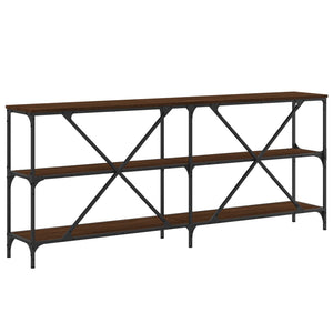 Τραπέζι Κονσόλα Καφέ Δρυς 180x30x75 εκ. Επεξ. Ξύλο/Σίδηρος - Pakobazaar