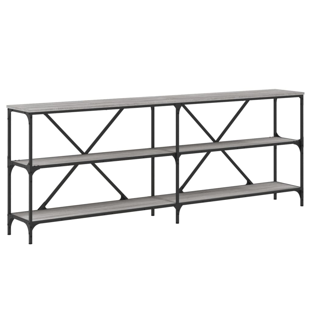 Τραπέζι Κονσόλα Γκρι Sonoma 200x30x75 εκ. Επεξ. Ξύλο + Σίδηρος