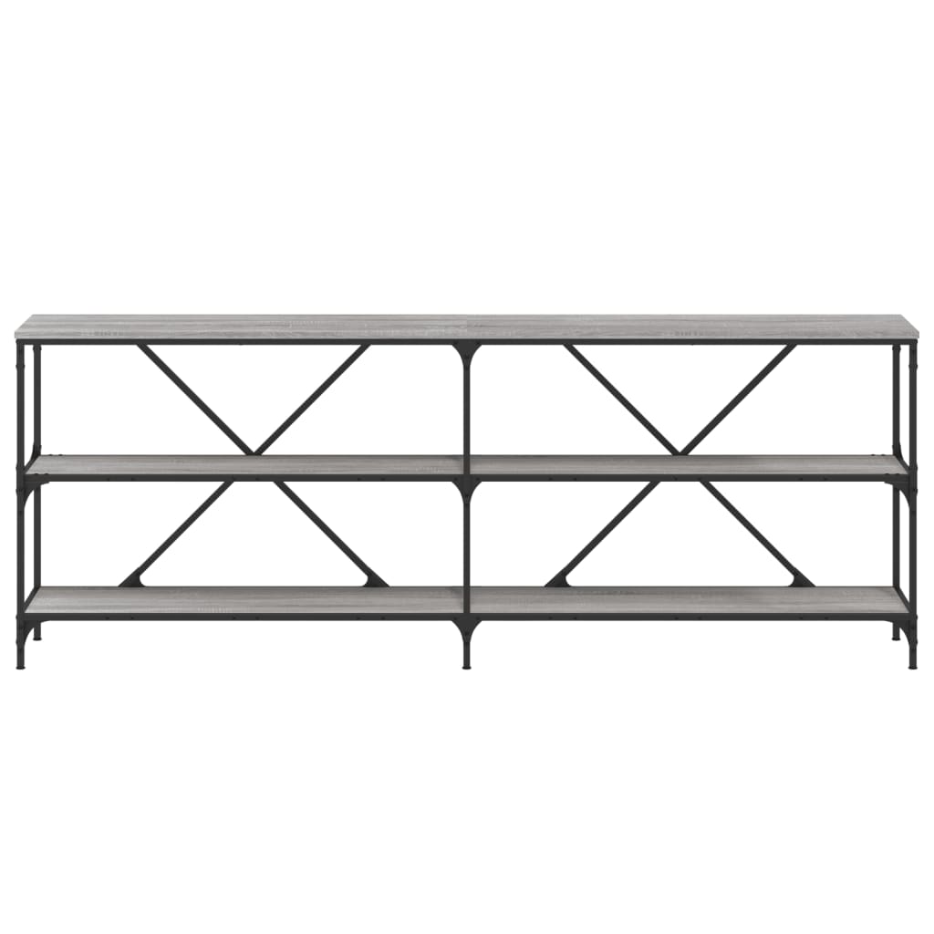 Τραπέζι Κονσόλα Γκρι Sonoma 200x30x75 εκ. Επεξ. Ξύλο + Σίδηρος