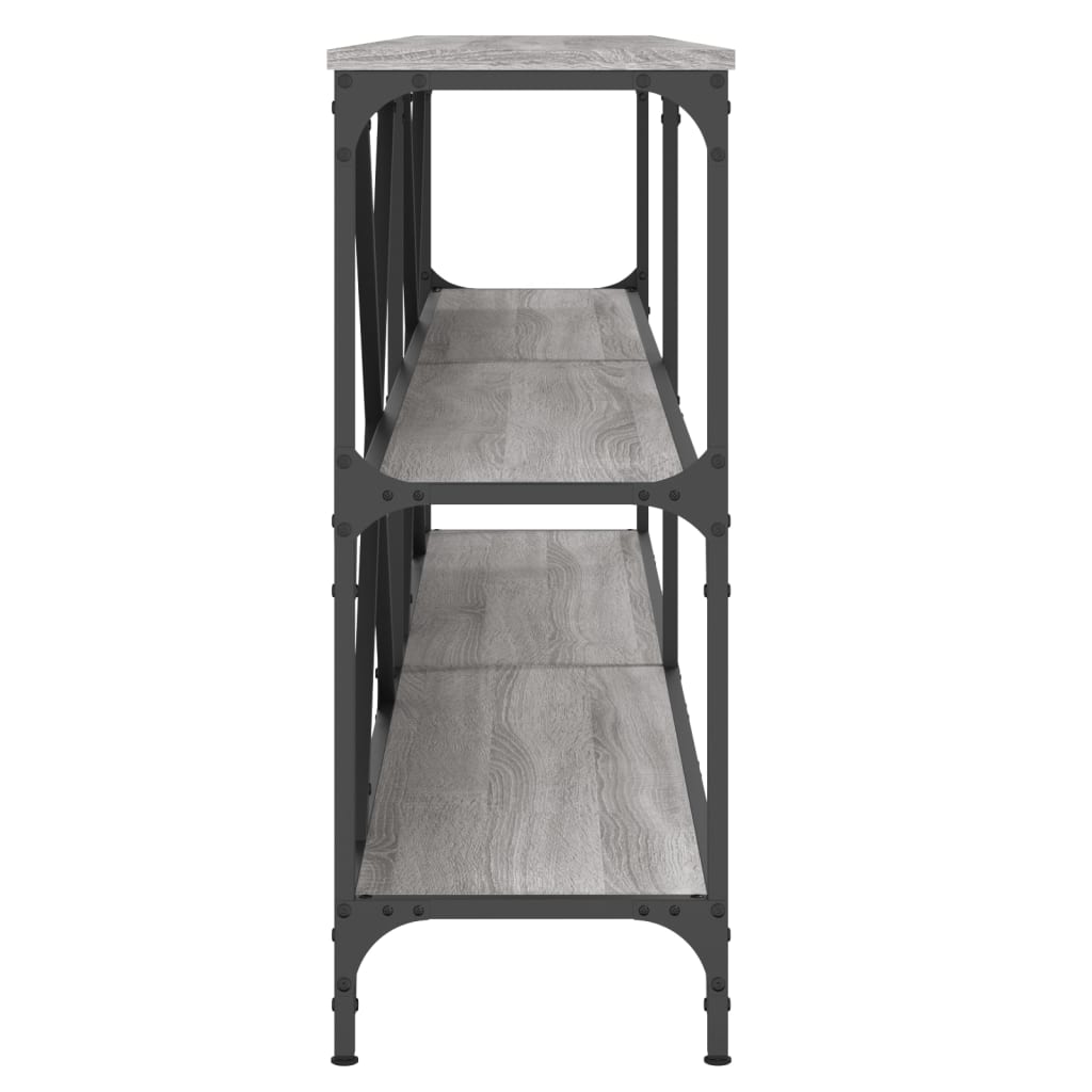 Τραπέζι Κονσόλα Γκρι Sonoma 200x30x75 εκ. Επεξ. Ξύλο + Σίδηρος