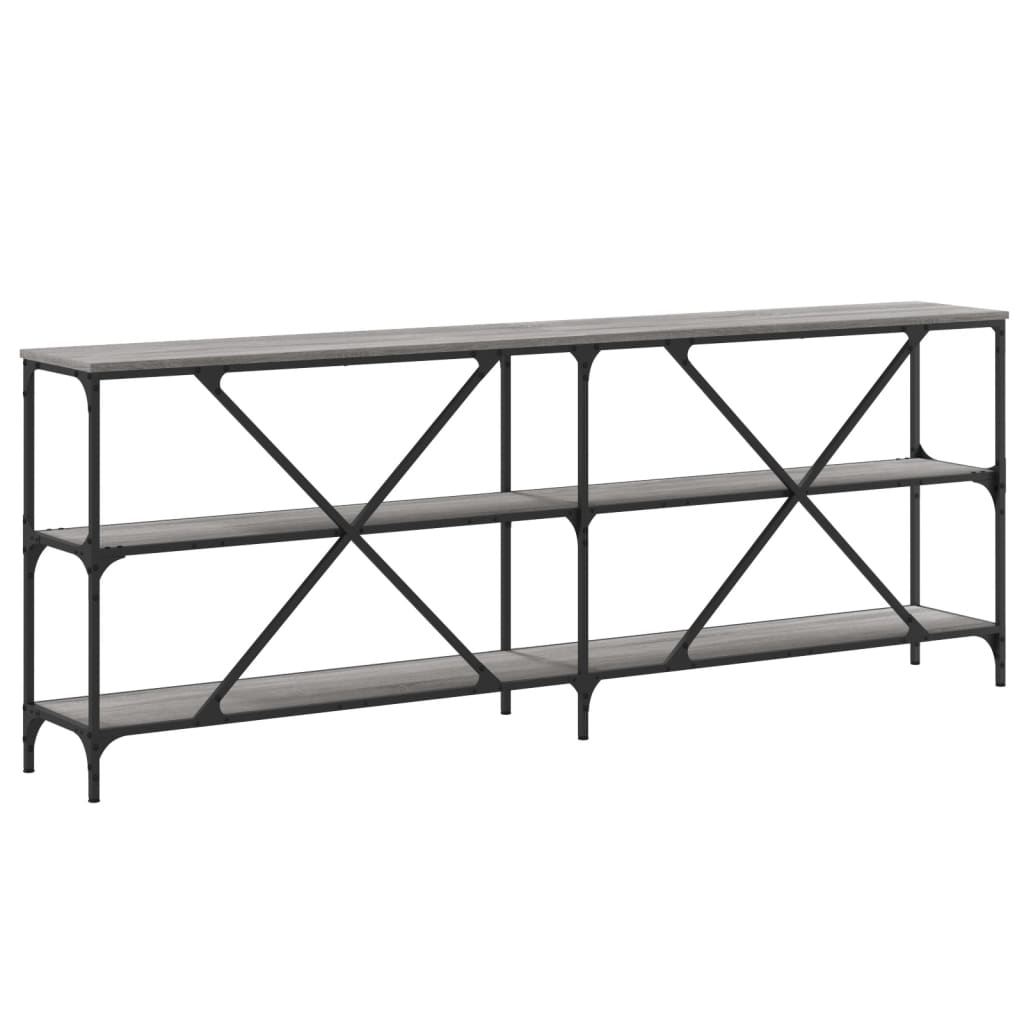Τραπέζι Κονσόλα Γκρι Sonoma 200x30x75 εκ. Επεξ. Ξύλο + Σίδηρος