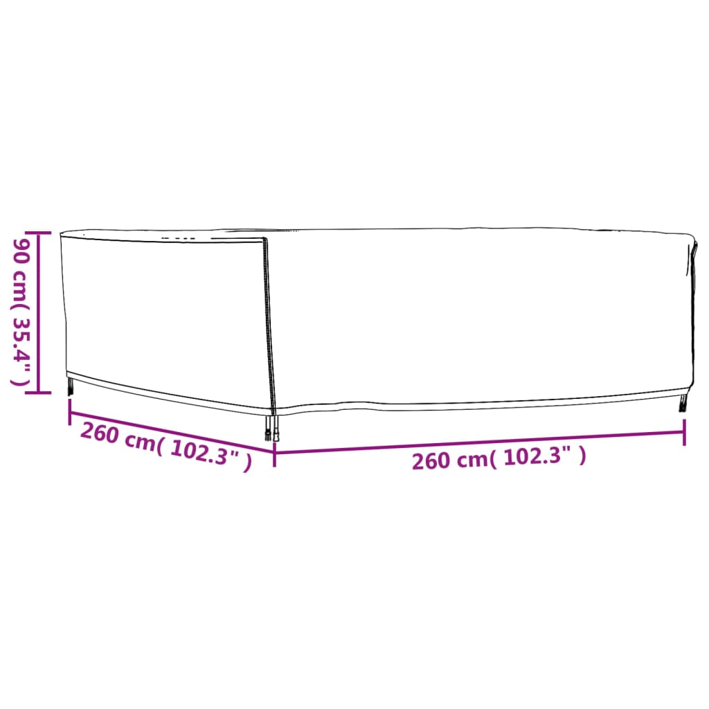 Κάλυμμα Επίπλων Κήπου Αδιάβροχο Μαύρο 260x260x90 εκ. 420D
