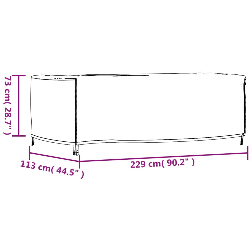 Κάλυμμα Επίπλων Κήπου Αδιάβροχο Μαύρο 229x113x73 εκ. 420D - Pakobazaar