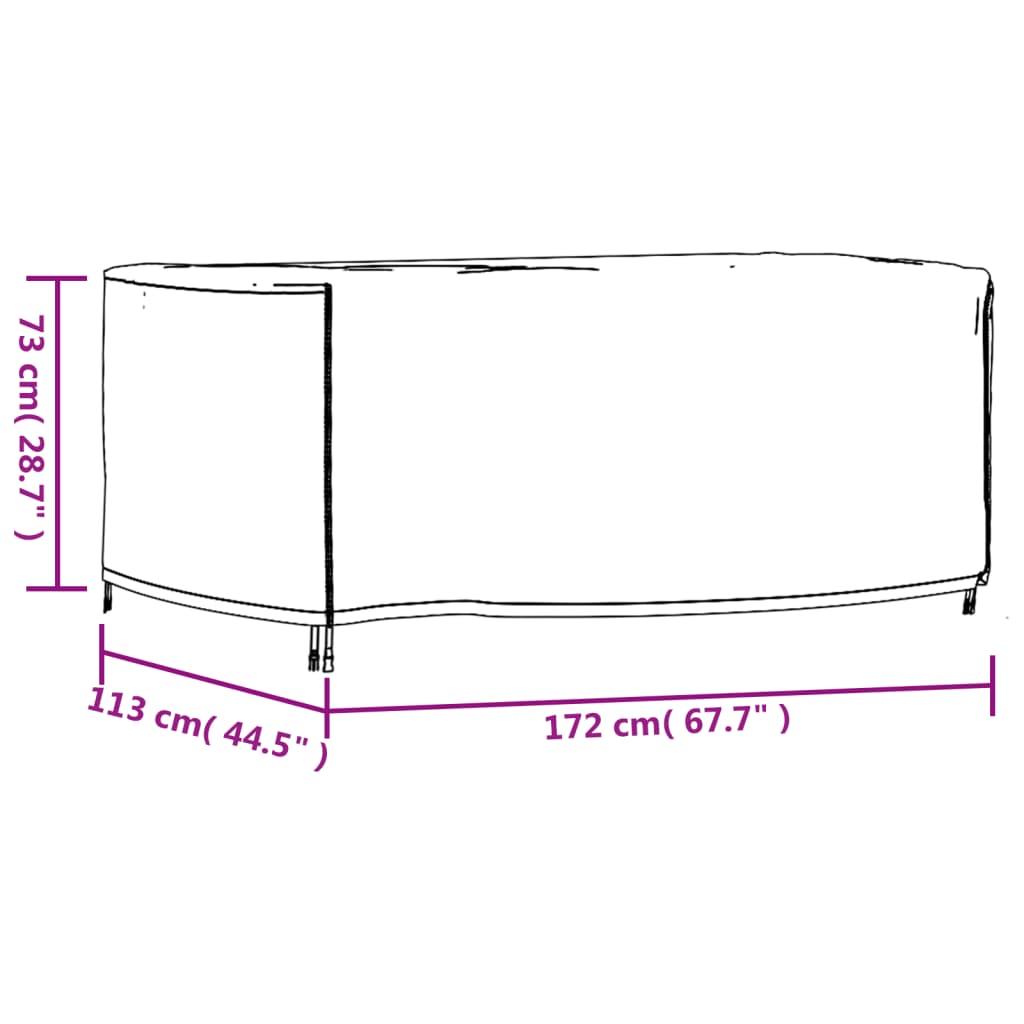 Κάλυμμα Επίπλων Κήπου Αδιάβροχο Μαύρο 172x113x73 εκ. 420D - Pakobazaar