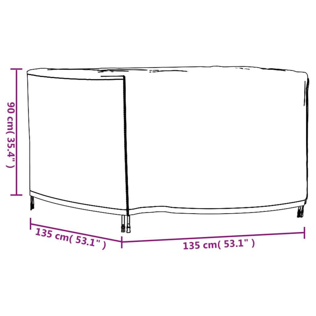 Κάλυμμα Επίπλων Κήπου Αδιάβροχο Μαύρο 135x135x90 εκ. 420D