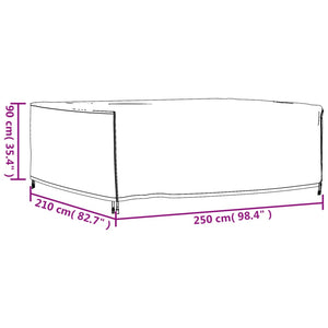 Κάλυμμα Επίπλων Κήπου Αδιάβροχο Μαύρο 250x210x90 εκ. 420D