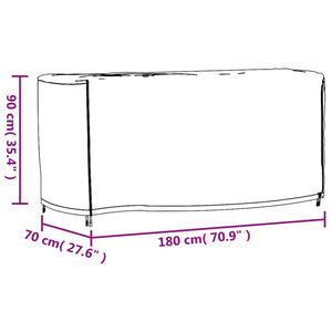 Κάλυμμα Επίπλων Κήπου Αδιάβροχο Μαύρο 180x70x90 εκ. 420D