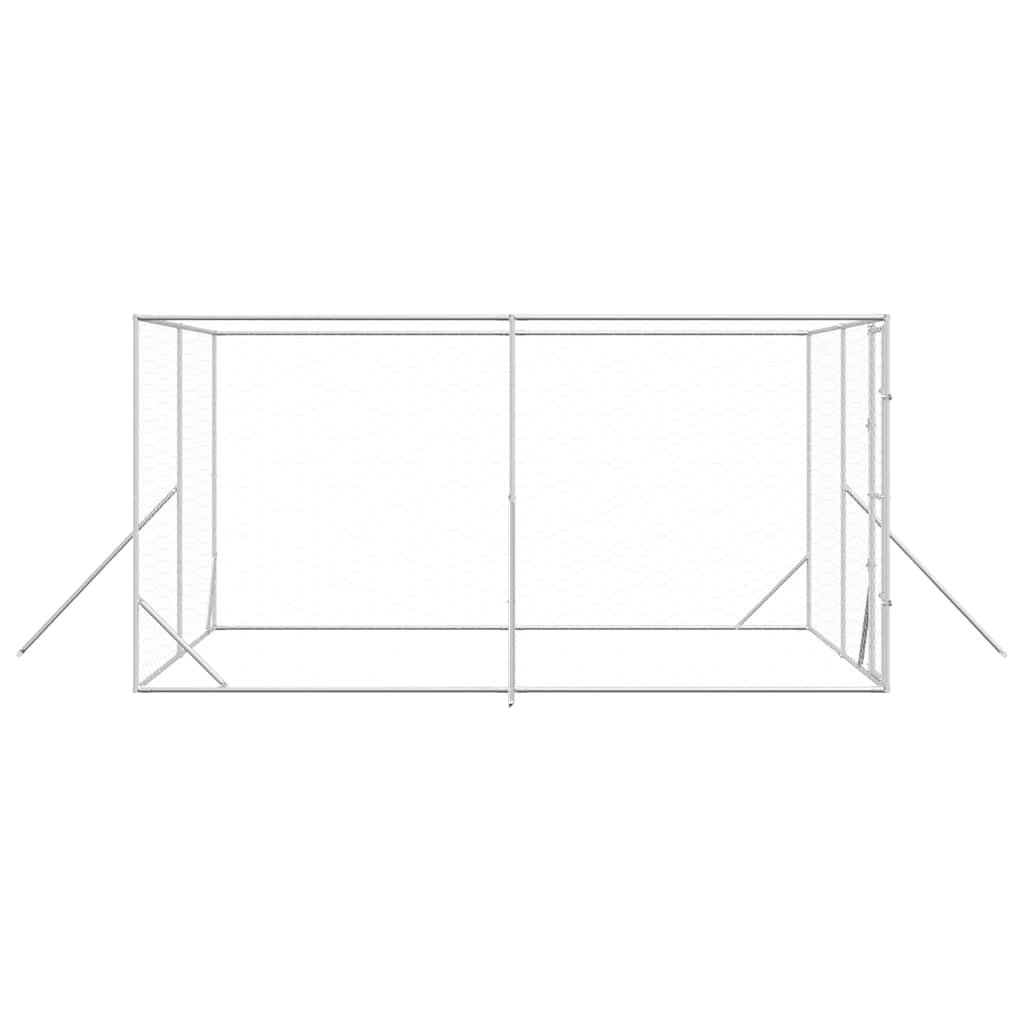 Κλουβί Σκύλου Εξωτερ. Χώρου Ασημί 4x4x2 μ. από Γαλβαν. Ατσάλι