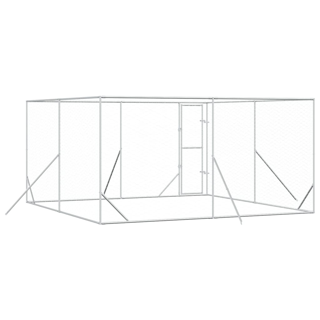 Κλουβί Σκύλου Εξωτερ. Χώρου Ασημί 4x4x2 μ. από Γαλβαν. Ατσάλι