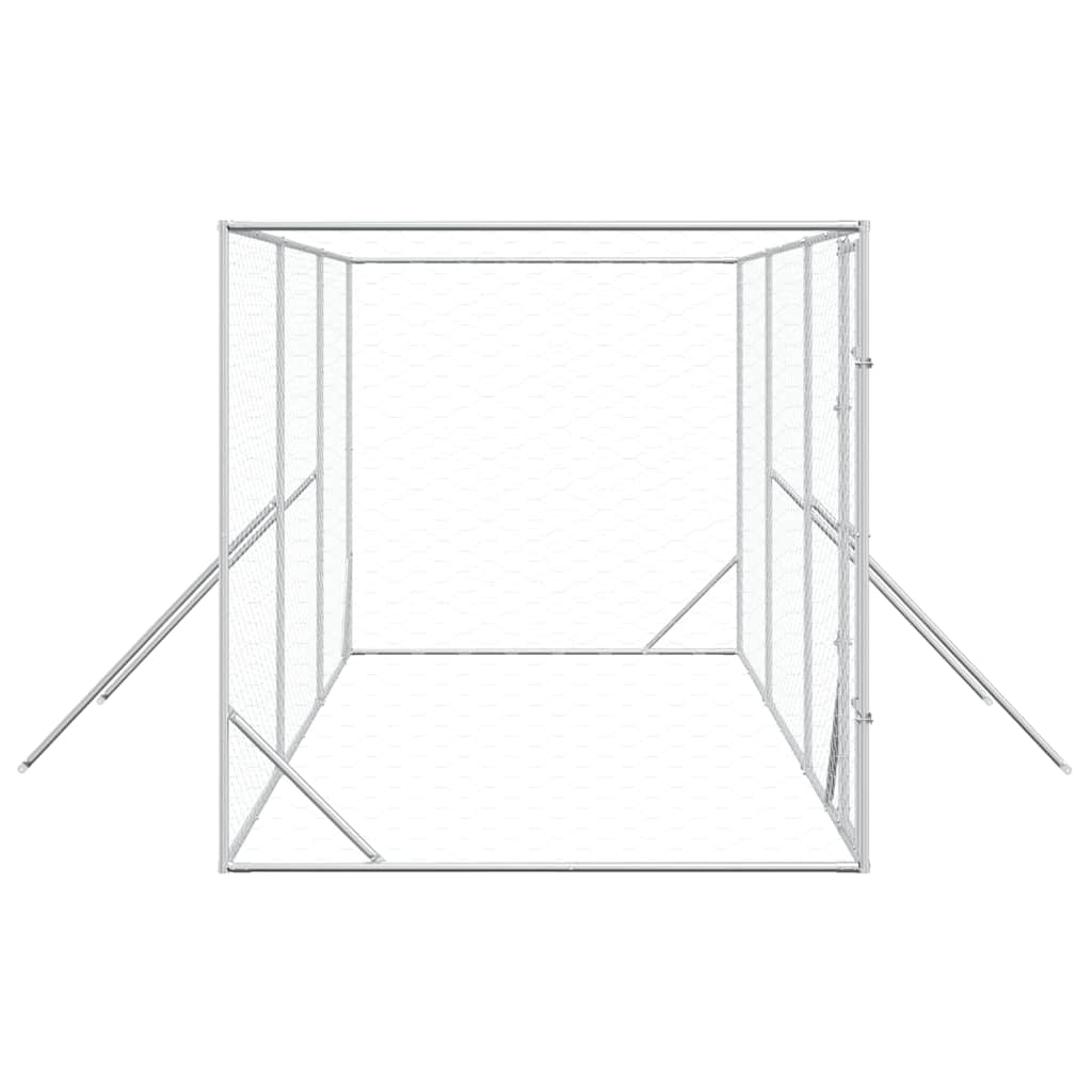 Κλουβί Σκύλου Εξωτερ. Χώρου Ασημί 6x2x2 μ. από Γαλβαν. Ατσάλι