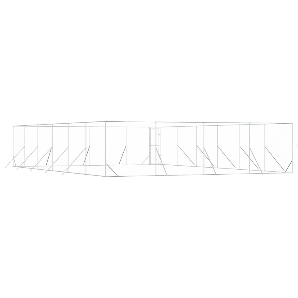 Κλουβί Σκύλου Εξωτερ. Χώρου Ασημί 8x12x2 μ. από Γαλβαν. Ατσάλι