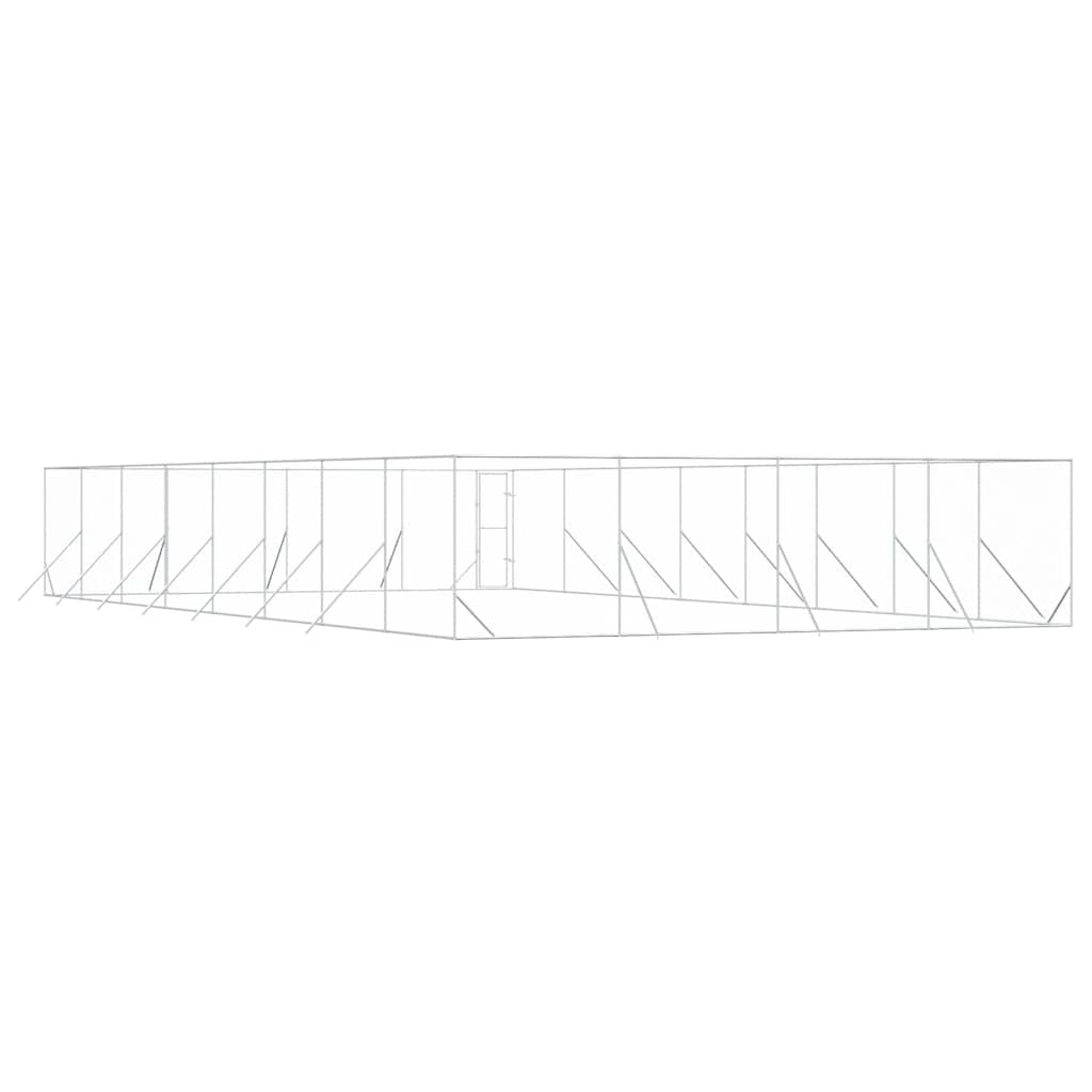 Κλουβί Σκύλου Εξωτερ. Χώρου Ασημί 8x16x2 μ. από Γαλβαν. Ατσάλι