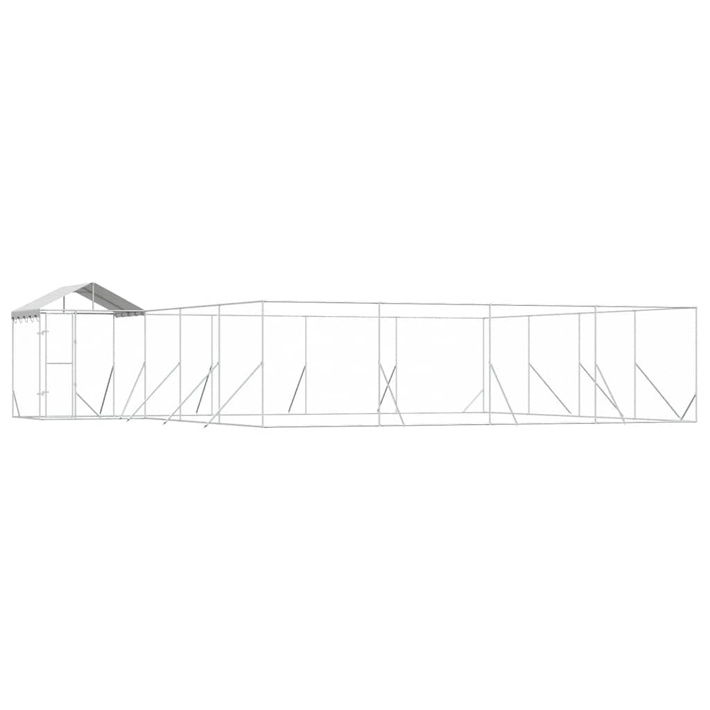 Κλουβί Σκύλου Εξ. Χώρου με Οροφή Ασημί 10x8x2,5 μ. Γαλβ. Ατσάλι