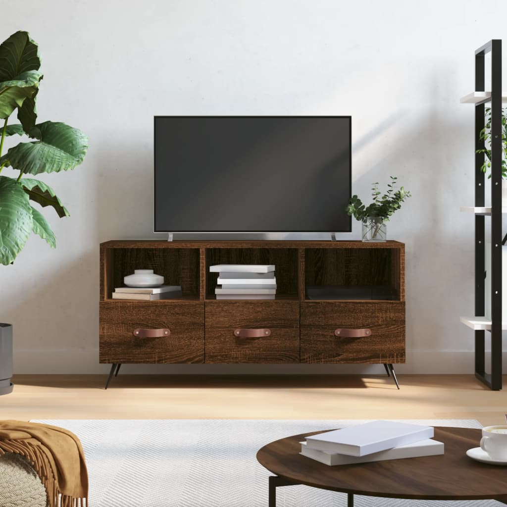 Έπιπλο Τηλεόρασης Καφέ Δρυς 102x36x50εκ. Επεξεργασμένο Ξύλο
