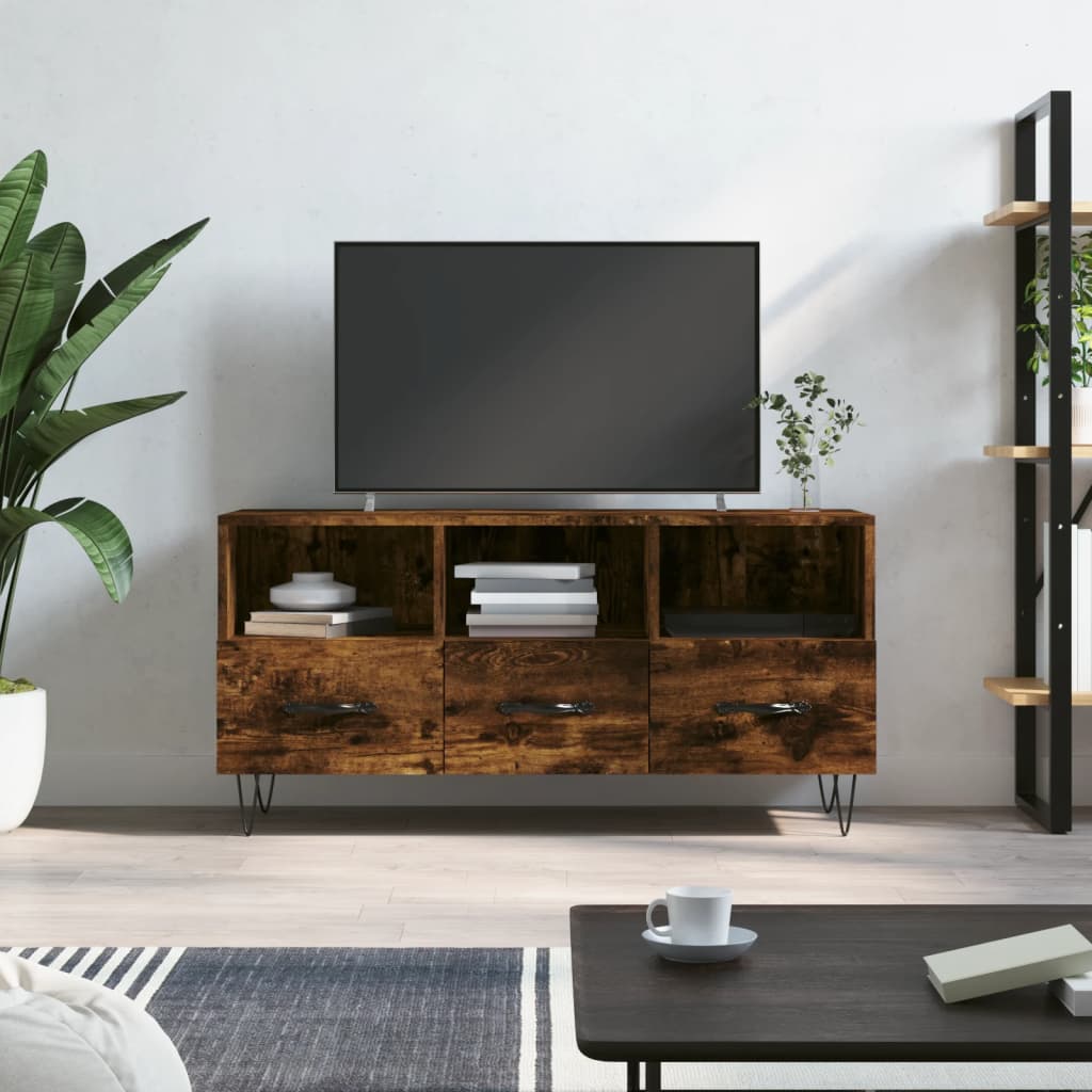 Έπιπλο Τηλεόρασης Καπνιστή Δρυς 102 x 36 x 50 εκ. Επεξεργ. Ξύλο