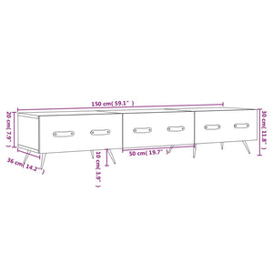 Έπιπλο Τηλεόρασης Λευκό 150 x 36 x 30 εκ. Επεξεργασμένο Ξύλο