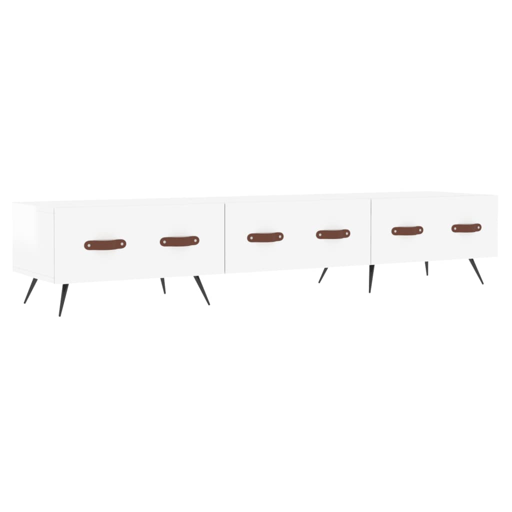 Έπιπλο Τηλεόρασης Γυαλ. Λευκό 150x36x30 εκ. Επεξεργασμένο Ξύλο