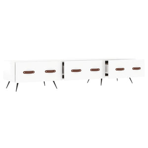 Έπιπλο Τηλεόρασης Γυαλ. Λευκό 150x36x30 εκ. Επεξεργασμένο Ξύλο