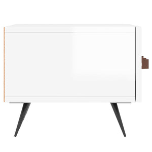 Έπιπλο Τηλεόρασης Γυαλ. Λευκό 150x36x30 εκ. Επεξεργασμένο Ξύλο
