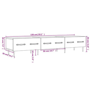 Έπιπλο Τηλεόρασης Μαύρο 150 x 36 x 30 εκ. Επεξεργασμένο Ξύλο